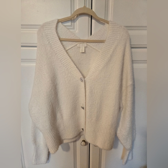 H&M White Rhinestone Button Cardigan - Picture 4 of 10